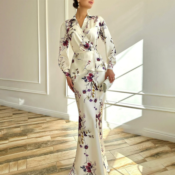 Middle East series women's clothing ~  White Print Women Set